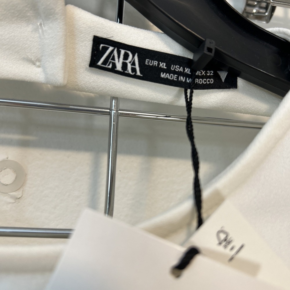 Zara Junior XL Top L Skirt Oyster White Open Back Crop Top Set Bridal 6348 - Picture 3 of 10